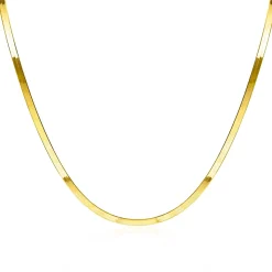 ZINZI gold plated zilveren platte slangen-ketting 45cm 3,5mm breed ZIC2292G