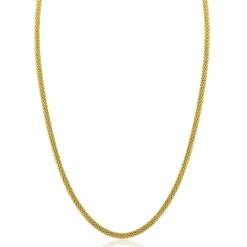 ZINZI gold plated zilveren popcorn ketting 3mm breed 42cm ZIC2765G