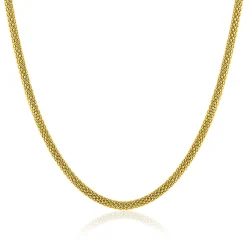 ZINZI gold plated zilveren popcorn ketting 3mm breed 42cm ZIC2765G