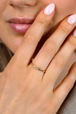 ZINZI gold plated zilveren ring met roosvorm (4mm), bezet met een witte zirkonia ZIR2872Y