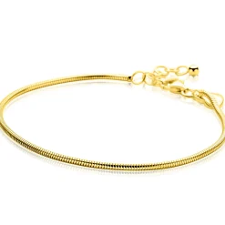 ZINZI gold plated zilveren ronde slangen armband (1,6mm breed) 17-20cm ZIA2848G