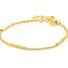ZINZI goldplated zilveren schakelarmband met drie gladde ronde staafjes ZIA2800G