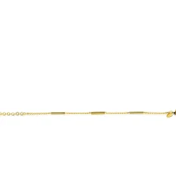 ZINZI goldplated zilveren schakelarmband met drie gladde ronde staafjes ZIA2800G