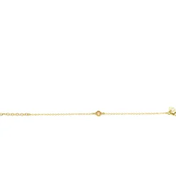 ZINZI gold plated zilveren schakel armband met een licht bruine klaver in het midden 16-19cm ZIA2905C