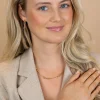 ZINZI gold plated zilveren schakelarmband met paperclip schakels en dubbele geknoopte schakels ZIA2798