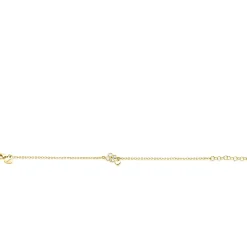 ZINZI goldplated zilveren schakelarmband met klavertje vier en hartje hanger ZIA2783Y