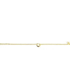 ZINZI gold plated zilveren schakelarmband met hartvormige slot hanger 17-20cm ZIA2673G
