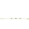 ZINZI gold plated zilveren schakel armband met twee lichtblauwe klavers en een donkerblauwe klaver in het midden 17-20cm ZIA2662B