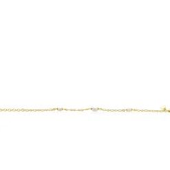 ZINZI gold plated zilveren schakelarmband met drie ovale witte zoetwaterparels 17-20cm ZIA2588