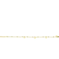 ZINZI gold plated zilveren schakelarmband met bolletjes en drie gladde hartjes 17-20cm ZIA2531G