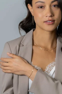 ZINZI gold plated zilveren schakel armband met glinsterende pijlvormige schakels 1,5mm breed 17,5-20cm ZIA2414G