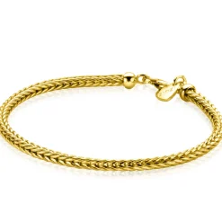 ZINZI gold plated zilveren schakelarmband vossenstaart 3.0mm breed ZIA1124G