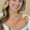 ZINZI gold plated zilveren schakelketting met vijf lange ovale schakels 5,5mm breed 43-47cm ZIC2711G