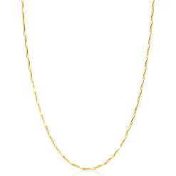 ZINZI gold plated zilveren schakel ketting met glinsterende pijlvormige schakels 1,5mm breed 42-45cm ZIC2414G