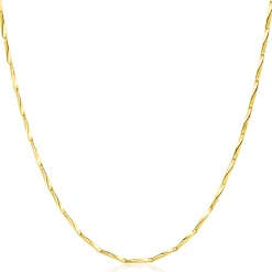 ZINZI gold plated zilveren schakel ketting met glinsterende pijlvormige schakels 1,5mm breed 42-45cm ZIC2414G