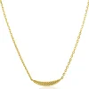 ZINZI gold plated zilveren schakelkettinkje met grote veer. De veer staat symbool voor je vleugels uitslaan en vrijheid. 40-45cm ZIC2644G