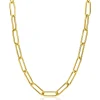 ZINZI gold plated zilveren schakelketting 45cm met schakels van 7mm lang ZIC2533G
