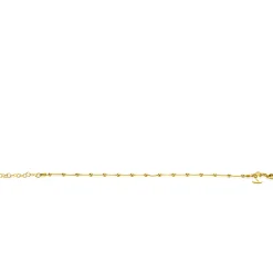 ZINZI gold plated zilveren slangen-armband met vierkant geslepen schakels en 15 verfijnde glanzende bolletjes 17-20cm ZIA2471G