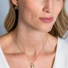 ZINZI gold plated zilveren slot-hanger 15mm met zon-motief en witte zirconia ZIH2356 (zonder collier)