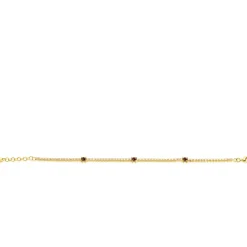 ZINZI gold plated zilveren tennisarmband 2,1mm breed bezet met champagnekleurige zirkonia’s in verfijnde rijzetting, afgewisseld met drie grotere donkerbruine kleurstenen (4,3mm) in chatonzetting ZIA2894C