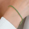 ZINZI gold plated zilveren tennis armband 2,1mm breed met rijzetting smaragdgroene zirkonia's ZIA2892G
