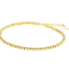 ZINZI gold plated zilveren tennis armband 2,1mm breed met rijzetting champagnekleurige zirconia's ZIA2892C