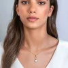 ZINZI gold plated zilveren tweezijdige hanger 30mm vierkant met witte onyx en mintgroene kleursteen ZIH2308 (zonder collier)