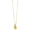 ZINZI gold plated zilveren venetiaanse ketting 45-48cm met druppelvormige hanger 20mm, bezet met witte zirkonia's ZIC2708Y