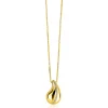 ZINZI gold plated zilveren venetiaanse ketting 45-48cm met druppelvormige hanger 20mm, golvende rij witte zirkonia's ZIC2707Y