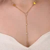 ZINZI gold plated zilveren Y-collier 45cm met glimmende ronde elementen en bezet met fonkelende witte zirkonia's ZIC2909