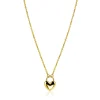 ZINZI gold plated zilvereren schakelketting met hartvormige slot hanger 18mm breed 42-45 cm ZIC2673G