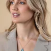 ZINZI grote ovale hanger 38mm in trendy turquoise en luxe zilveren hangoog ZIH2456T (zonder collier)