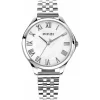 ZINZI horloge JULIA 34mm wit parelmoer wijzerplaat romeinse cijfers stalen kast en band ziw1117