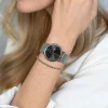ZINZI Roman horloge 34mm zwarte sunray wijzerplaat en kast stalen mesh band extra dun ZIW501M