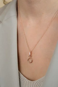 ZINZI rose gold plated zilveren hanger met witte zirconia's om je oorbedels aan te hangen ZIH2CHR