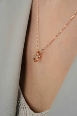 ZINZI rose gold plated zilveren hanger met witte zirconia's om je oorbedels aan te hangen ZIH2CHR