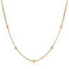ZINZI rosé-plated zilveren gourmet ketting met vijf bolletjes 42–45cm ZIC2714R