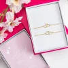 ZINZI set van 2 gold-plated zilveren armbanden met 2 verbonden hartjes 17,5-19,5cm ZIA2513G-SET