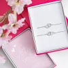 ZINZI set van 2 zilveren armbanden met 2 verbonden hartjes 17,5-19,5cm ZIA2513-SET