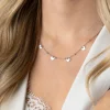 ZINZI zilveren ankerketting met kleine bolletjes en vijf gladde hartjes 42-45cm ZIC2531