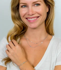 ZINZI zilveren armband dubbel hartje wit ZIA1721