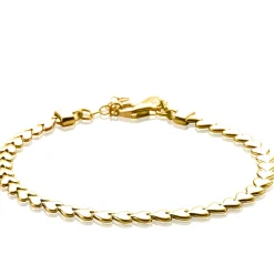 ZINZI zilveren armband geel verguld hartjes 4,5mm breed ZIA1798G