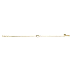 ZINZI zilveren armband geel verguld met open hartje ZIA1420G