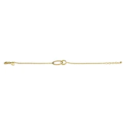 ZINZI zilveren armband geel verguld ronde vormen 16-19cm ZIA1278G