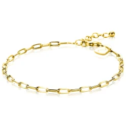 ZINZI zilveren armband 14K geel verguld 2,5mm paperclip schakel ZIA2150G