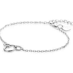 ZINZI zilveren armband met drie verbonden schakels en witte zirconia's ZIA2811