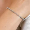 ZINZI zilveren armband met een speelse rij witte zirkonia’s in ronde zetting 3mm breed ZIA2893