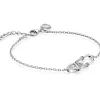 ZINZI zilveren armband met elkaar verbonden paperclip- en ronde schakel, bezet met witte zirconia's ZIA2810