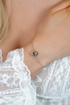 ZINZI zilveren armband met fijne ankerschakel en drie verbonden ringen ZIA2890