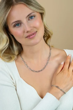 ZINZI zilveren armband met 5,5mm brede paperclip schakel 19cm ZIA2286